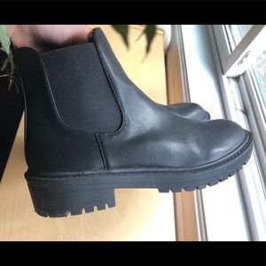 ASOS RAID Radar Black Vegan Chunky Chelsea Boots